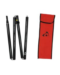 Component view of Eos Arrow 4-Piece Carbon Fiber Rangepole with carrying bag. 