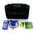 Top view of Well Sounder 2010 PRO meter contents (case, meter, probe, USB cable, US Groundwater Temperature chart, and guides). 