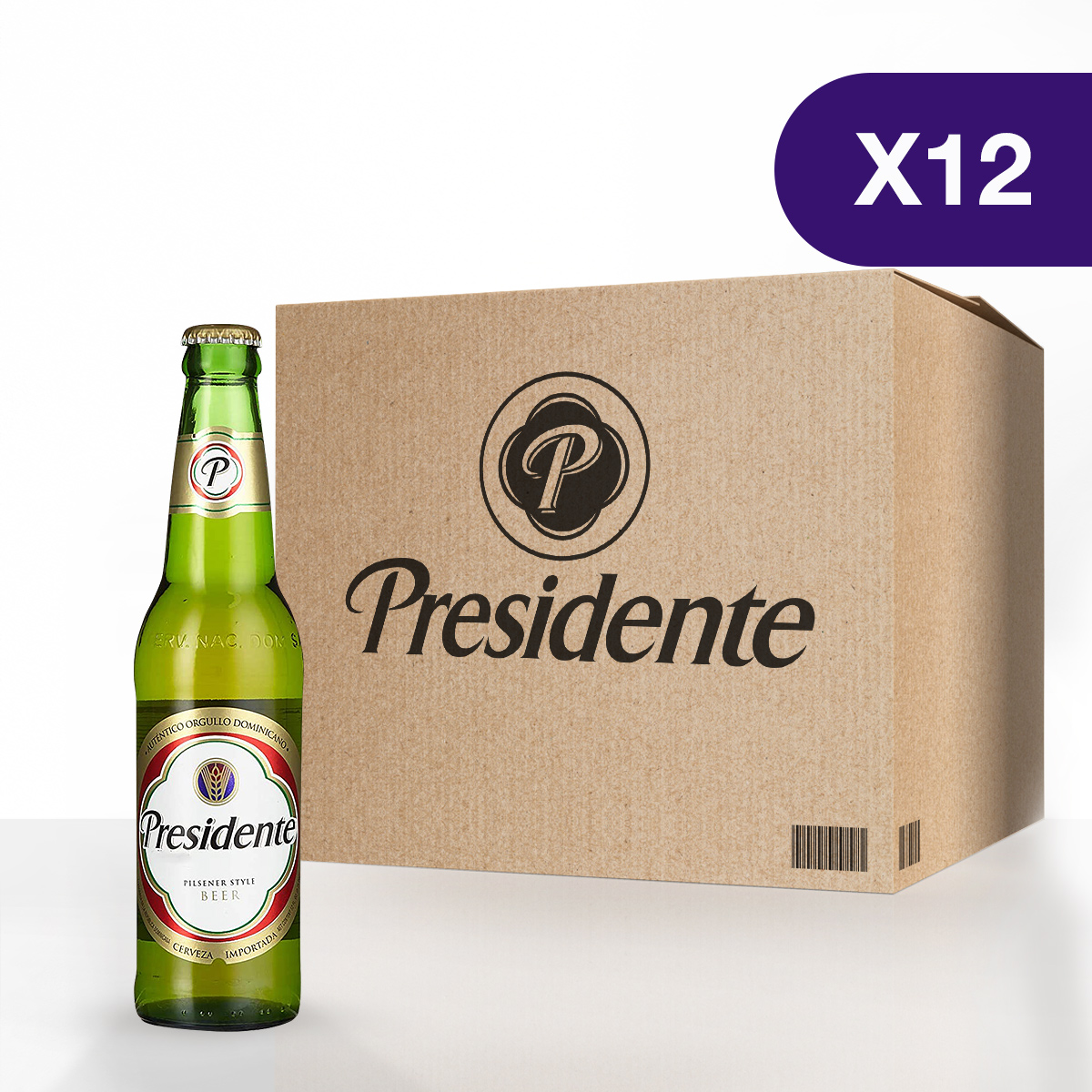Cerveza Presidente 12 unidades de 355ml Forpi