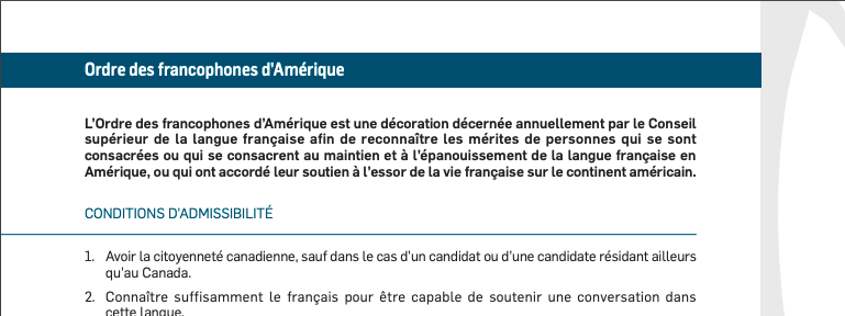 La période de mise en candidature se termine début avril — Source : Conseil supérieur de la langue française