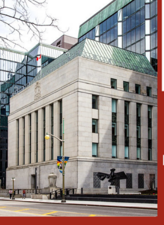 Le 13 avril, la Banque du Canada a haussé son taux d’intérêt directeur de 0,5 % à 1 %. — Photo : Flickr Bank of Canada - Banque du Canada/Montage Francopresse