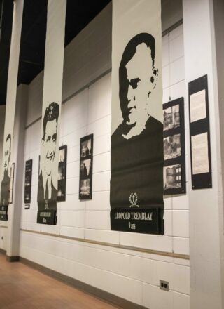 L’exposition de l’USB rend hommage aux dix victimes de l’incendie. Au premier plan, Léopold Tremblay, 9 ans, l’une des victimes les plus jeunes. — Photo : Marta Guerrero