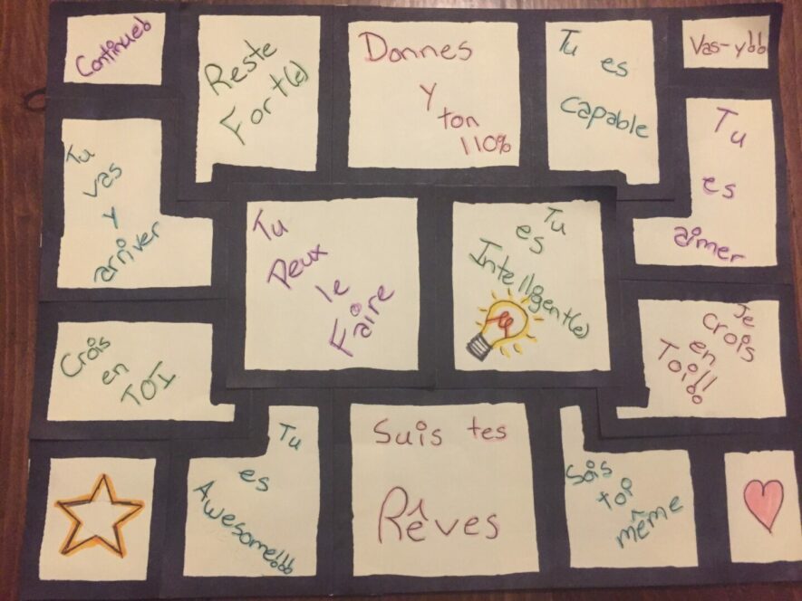 Le Post-il poster de l’encouragement de Camille Dillon — Photo : Camille Dillon