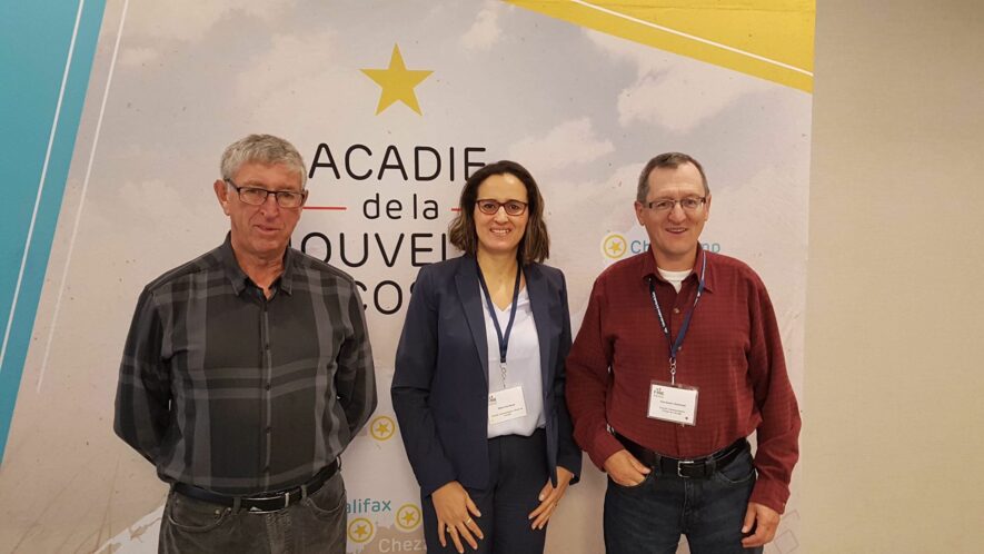 Raymond Lefort, Atika Bayebane et Clermont Charland lors de l’AGA de la FANE. — Centre communautaire Étoile de l’Acadie