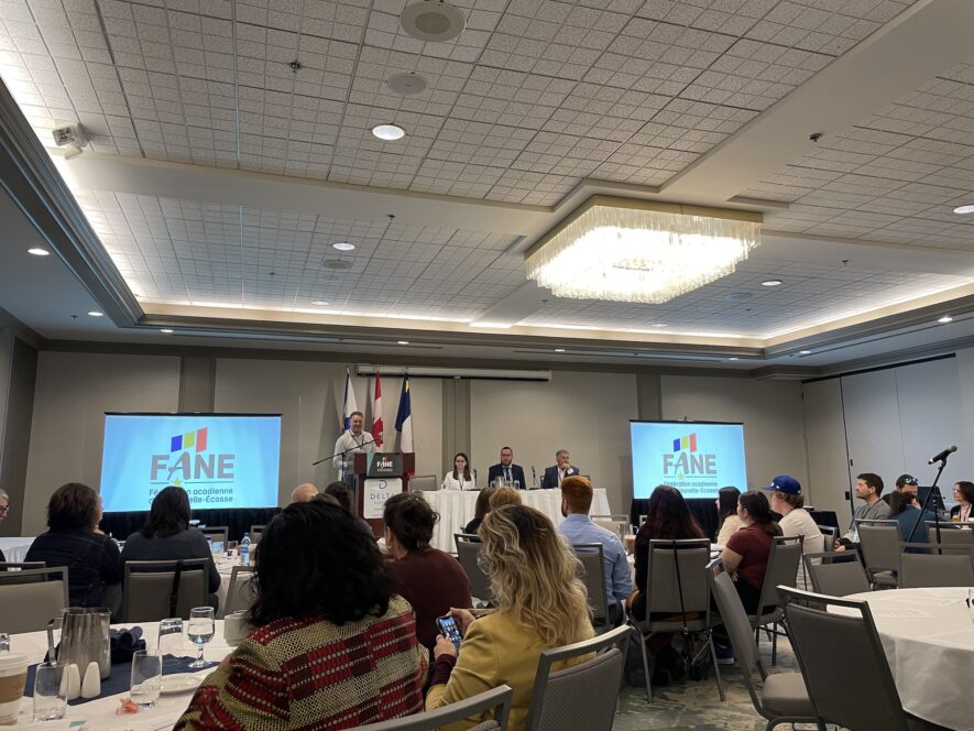 Ouverture officielle de la 54e assemblée générale annuelle, du Conseil provincial des membres et du Forum communautaire de la Fédération acadienne de la Nouvelle-Écosse (FANÉ), à Dartmouth, le vendredi 21 octobre 2022. — Le Courrier de la Nouvelle-Écosse
