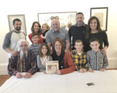 An author and her special support crew. Back row, from left to right: Marc-Antoine and wife Crystal Charette (one of Jill Crosby’s daughters), holding daughter Malone in her arms, Reid Masson (Jill Crosby’s husband), Aaron and Amber Bradford (the other one of Jill Crosby’s daughters) Front row, from left to right: Peter Wass, Jill Crosby’s long-time friend (Dr. Crabtree in the book), Théodore Charette, Nickoy Charette, Jill Crosby, Vaughn Banford, and Hudson Banford.— — photo Cristiana Mandru