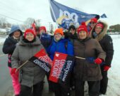 Teachers, special education professionals, and support workers formed up picket lines Wednesday in front of schools in Vankleek Hill, Rockland, Russell, Alexandria, and outside the Cornwall riding office of Progressive Conservative MPP Jim McDonell. It was part of one of the latest rotating strike actions that day, organized by the Ontario Secondary School Teachers Federation (OSSTF/FEESO) to protest provincial government education policies which the OSSTF/FEESO says is weakening Ontario’s education system through staffing cuts, increasing the number of students per classroom, which means less one-on-one time for teachers with students who need extra help, and funding reductions to education support programs. — photo Gregg Chamberlain