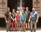 Le samedi 22 février dernier, le Club du Nord Haltérophilie a remporté la médaille de bronze lors de la 9e édition du Championnat juvénile du Québec qui se tenait dans la ville de Québec. Sur la photo, de gauche à droite, on reconnait Guy Marineau, Étienne Jolicoeur, Agathe Gauthier, Thomas Pilote, Matis Blais et Mario Vachon. — photo fournie