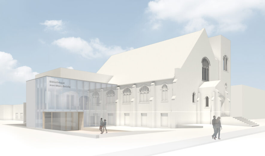 L’échéancier de la construction de la nouvelle bibliothèque Jean-Marc-Belzile à Lachute a été repoussé en raison du contexte économique et sanitaire. — C2V Architecture