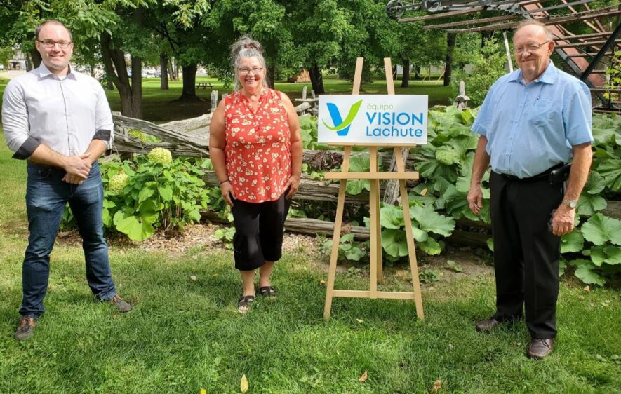 Aline Gravel et Gaétan Larose dans les districts 1 et 4 de la Ville de Lachute s’ajoutent à l’équipe Vision Lachute pour l’élection du 7 novembre prochain. — Photo coutoisie