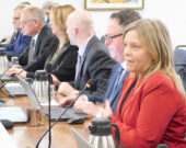 Brigitte Dupuis, Videotron network development director (foreground), made a presentation to the United Counties of Prescott-Russell council (UCPR) February 26 on the Québec-based Internet service provider’s proposal for expanding its existing operation in Eastern Ontario. Videotron is seeking a letter or resolution of support from the UCPR that it can include in its project proposal funding application to the CRTC. — — photo Gregg Chamberlain