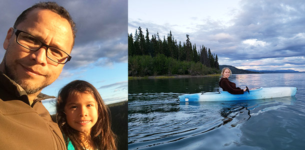 Esteban Yong (à g.) et sa fille, lors d’une balade aux alentours de Whitehorse. Photo fournie.
Stéphanie Maire (à dr.) profite de sa nouvelle vie au Yukon. (photo :  Brad Corriveau)  