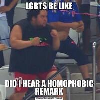 LGBTS BE LIKEDID I HEAR A HOMOPHOBIC REMARK