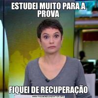 ESTUDEI MUITO PARA A PROVAFIQUEI DE RECUPERAÇÃO