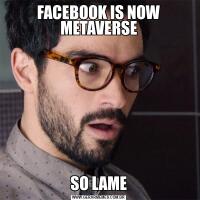 FACEBOOK IS NOW METAVERSESO LAME