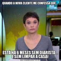 QUANDO A NOVA CLIENTE ME CONFESSA QUE...ESTÁ HÁ 6 MESES SEM DIARISTA... E SEM LIMPAR A CASA!