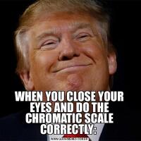 WHEN YOU CLOSE YOUR EYES AND DO THE CHROMATIC SCALE CORRECTLY: 