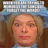 WHEN YOU ARE TRYING TO MEMORIZE THE SONG BUT FORGET THE WORDS!