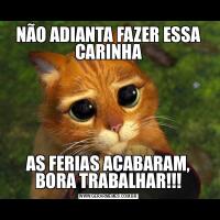 NÃO ADIANTA FAZER ESSA CARINHAAS FERIAS ACABARAM, BORA TRABALHAR!!!