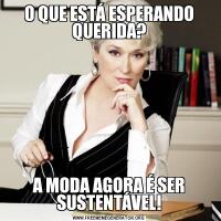 O QUE ESTÁ ESPERANDO QUERIDA?A MODA AGORA É SER SUSTENTÁVEL!