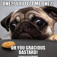 ONE?! YOU LEFT ME ONE?!OH YOU GRACIOUS BASTARD!