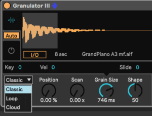 Ableton Advanced course notes - Granular: Granular Synthesis with Granulator III