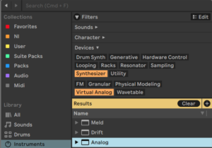 Sub: Ableton’s Analog: Oscillators