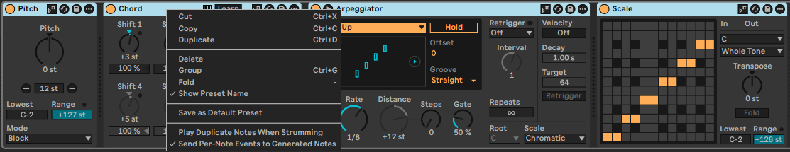 Ableton Live course notes - Audio and MIDI Effects and Racks