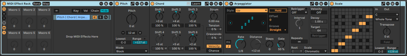 Ableton Live course notes - Audio and MIDI Effects and Racks