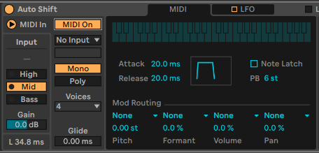 Ableton Live course notes - Auto Shift