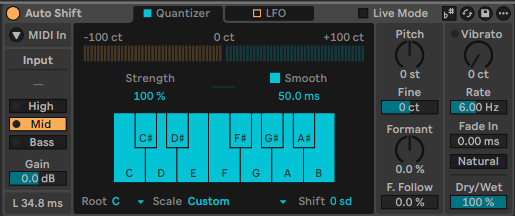 Ableton Live course notes - Auto Shift