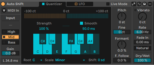 Ableton Live course notes - Auto Shift