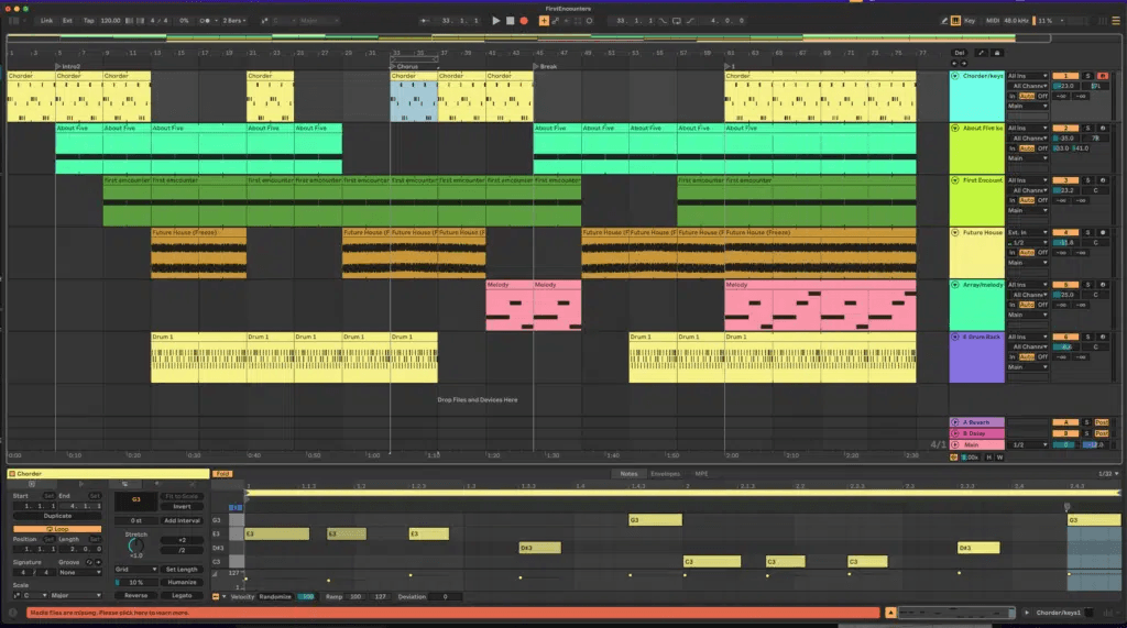 Ableton Live course notes - MIDI Recording of Melodic Instruments