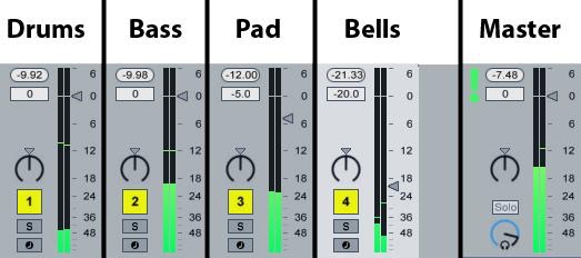 Ableton Live course notes - Mixing Basics, Grouping and Routing