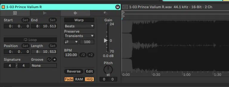 Ableton Live course notes - Recording Audio and Warping Full Tracks