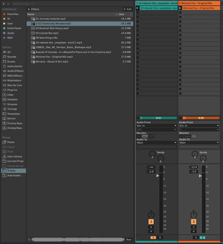 Ableton Live course notes - Recording Audio and Warping Full Tracks