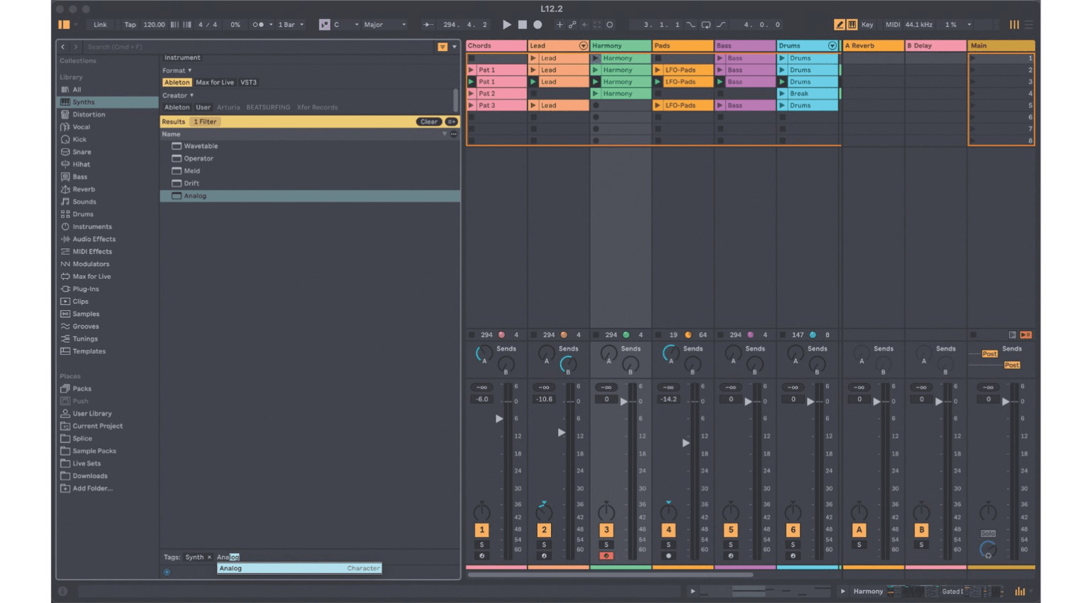 Ableton Live course notes - Session and Arrangement View, Workflow and Warping Basics