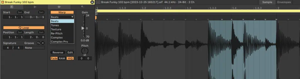 Ableton Live course notes - Session and Arrangement View, Workflow and Warping Basics