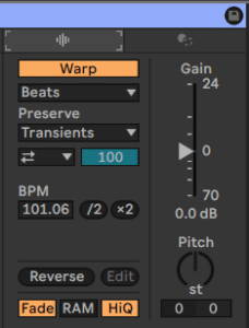 Ableton Live course notes - Session and Arrangement View, Workflow and Warping Basics