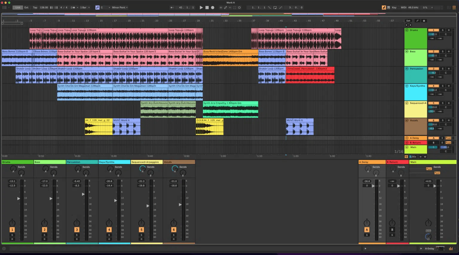 Ableton Live course notes - Session and Arrangement View, Workflow and Warping Basics