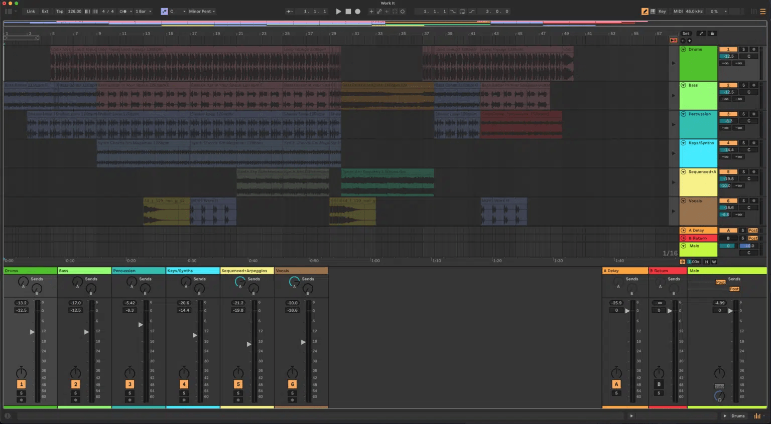 Ableton Live course notes - Session and Arrangement View, Workflow and Warping Basics