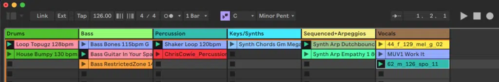 Ableton Live course notes - Session and Arrangement View, Workflow and Warping Basics