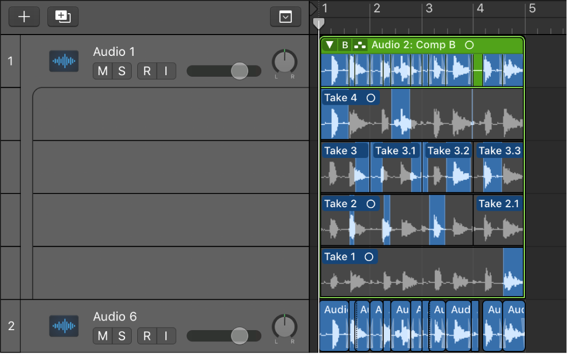 Logic Pro course notes - Comping