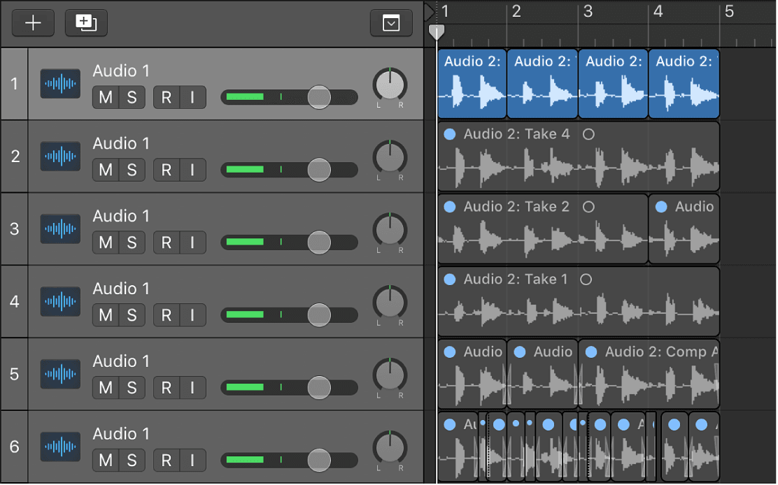 Logic Pro course notes - Comping