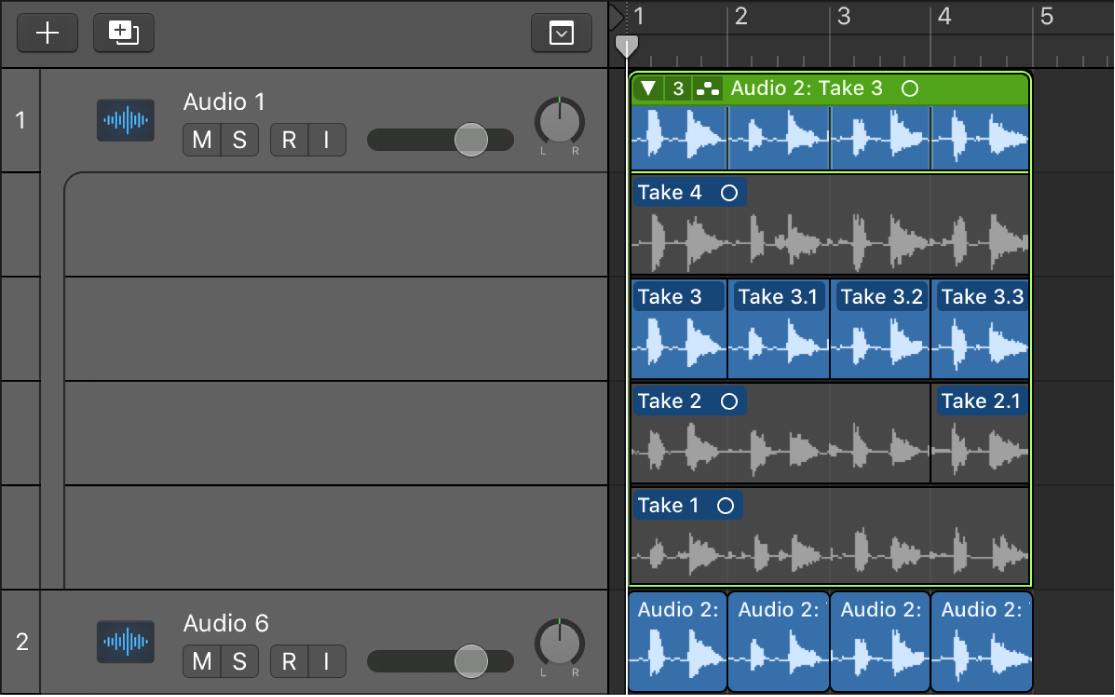 Logic Pro course notes - Comping