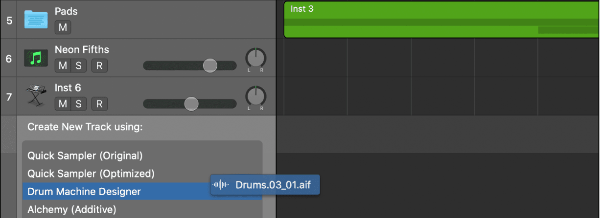 Create tracks in a project