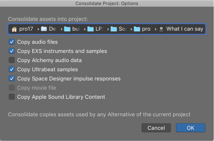 Logic Pro course notes - Editing Audio & Managing Projects