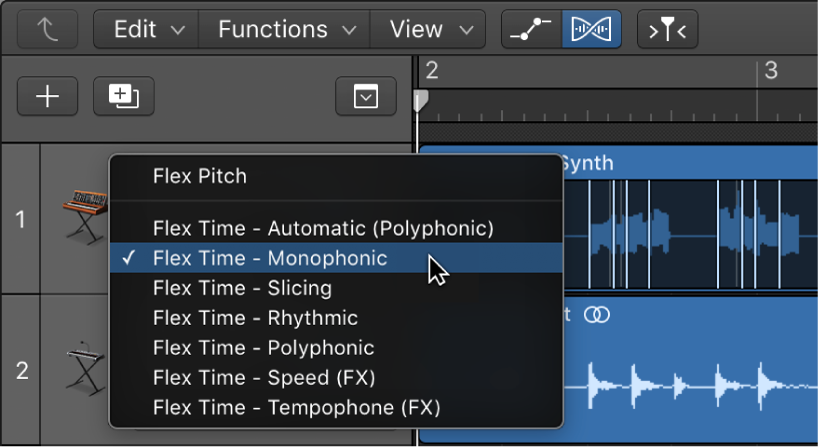 Logic Pro course notes - Flex Time