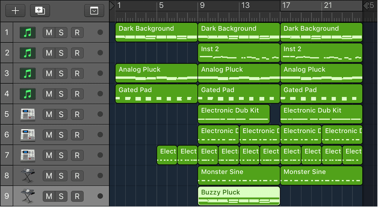Logic Pro course notes - Folders and Track Stacks
