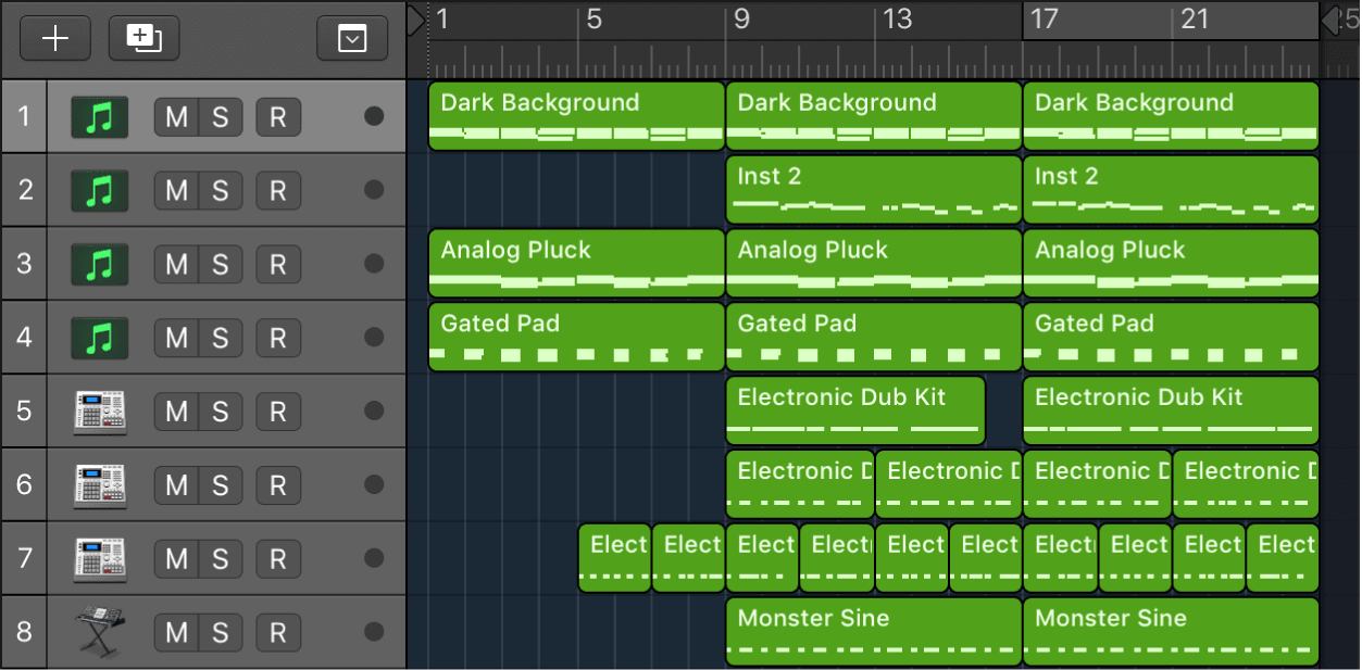 Logic Pro course notes - Folders and Track Stacks